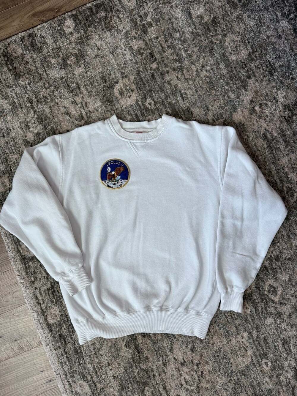 Nordstrom Apollo II Crewneck Sweatshirt Size S White Vintage 90s